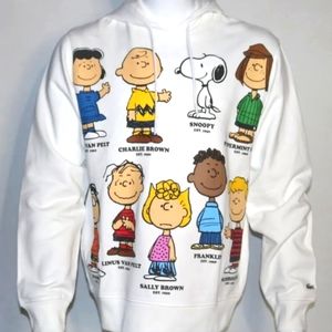 Lacoste Unisex Long Sleeve Peanuts Animation White Hooded Sweatshirt Medium NWT
